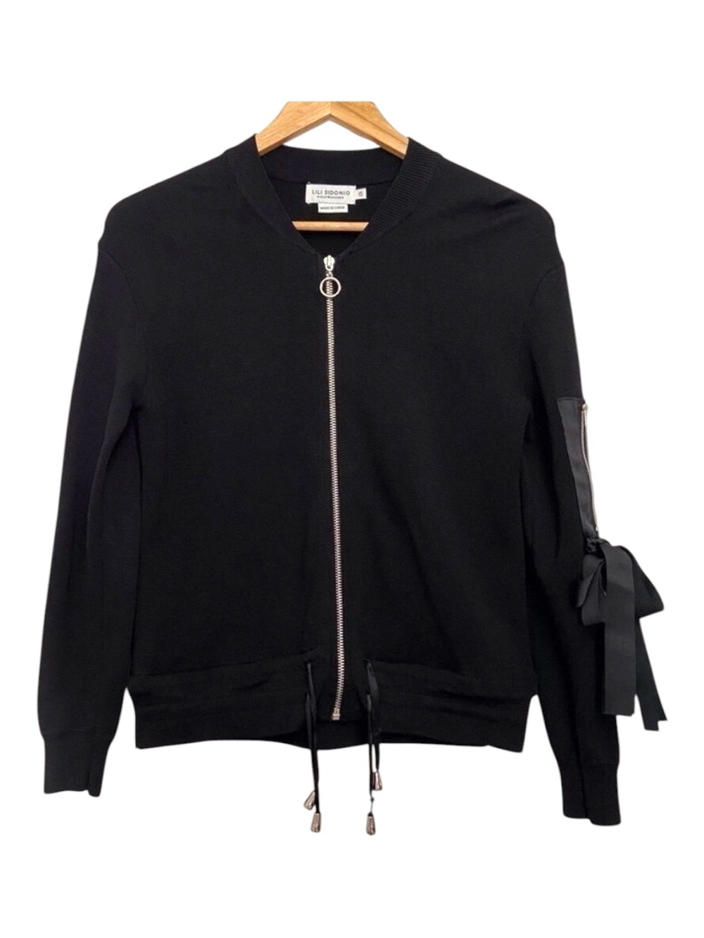 Lili Sidonio Molly & Bracken amazing black sweater ribbon dark Academia zip XS